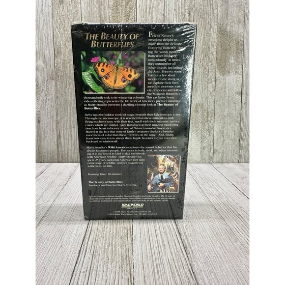 Vtg Marty Stouffer's Wild America The Beauty of Butterflies VHS Sealed New 1995 - Picture 3 of 3